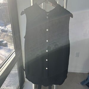 Michael Kors 100% silk black button up sleeveless top XS
